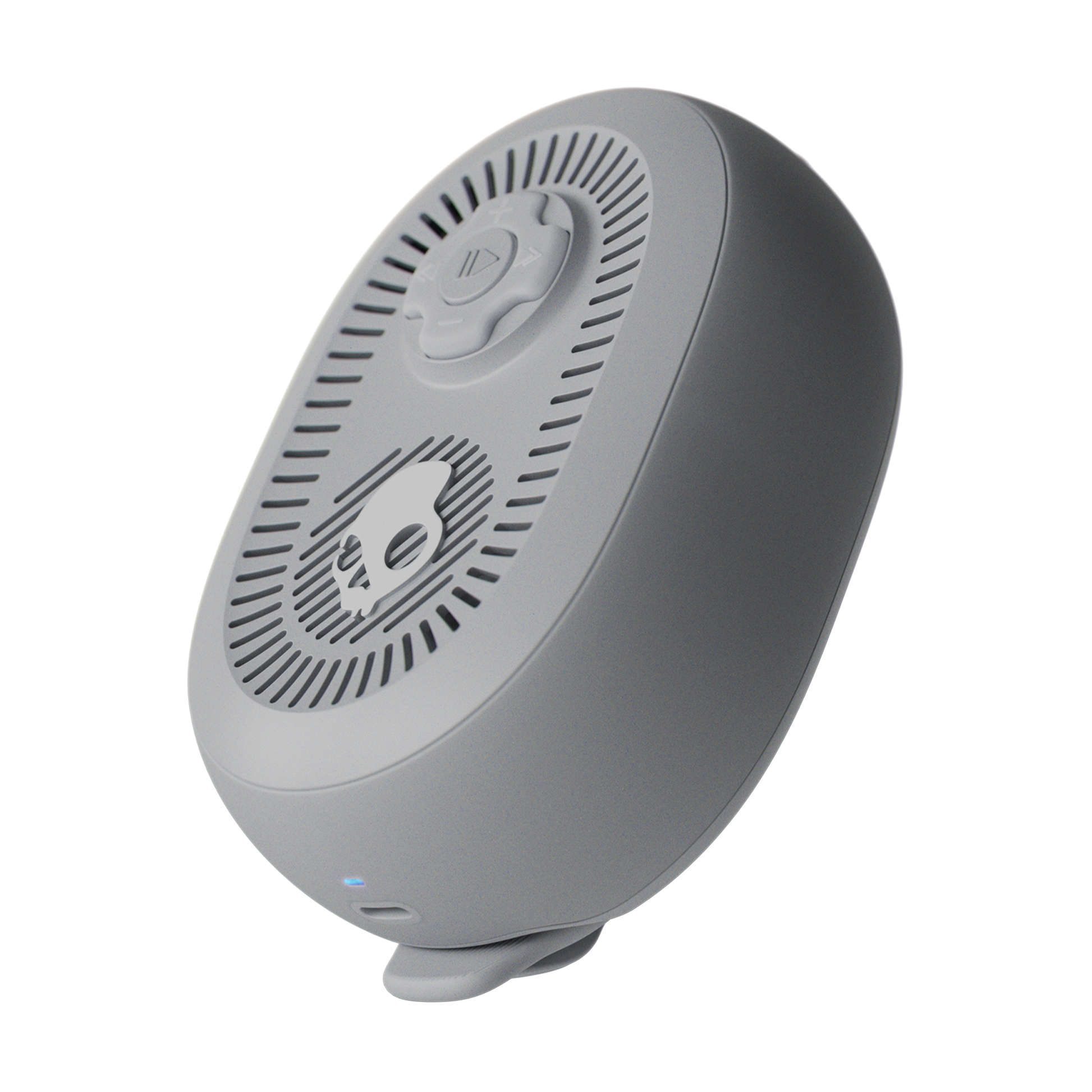 Gray electronic device with a circular design on a white background | Cement