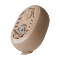 Beige portable speaker with a white background | Primer